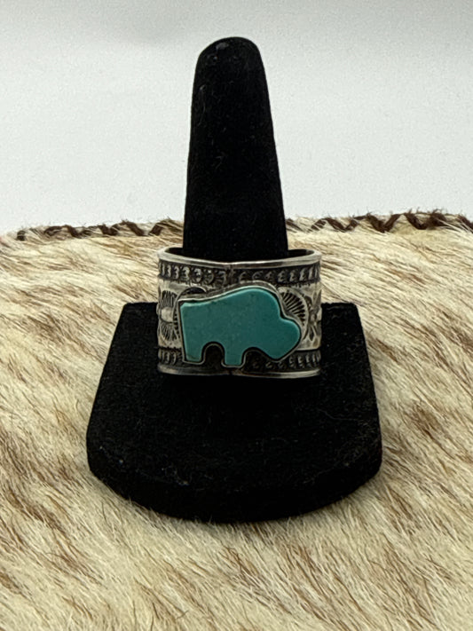Buffalo Ring by Delayne Reeves, Navajo