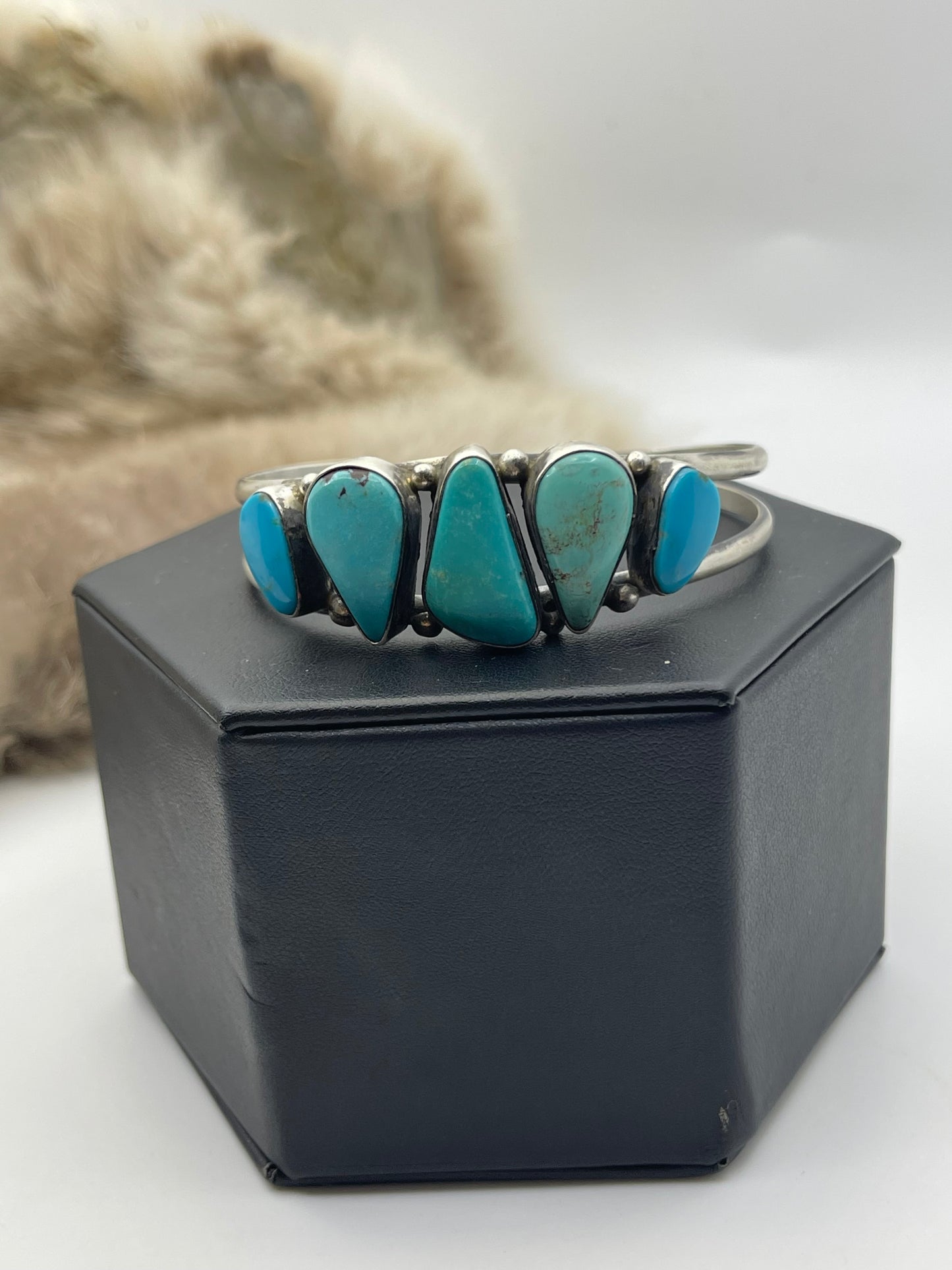 5.5”-7” Kingman Cuff by Augustine Largo, Navajo