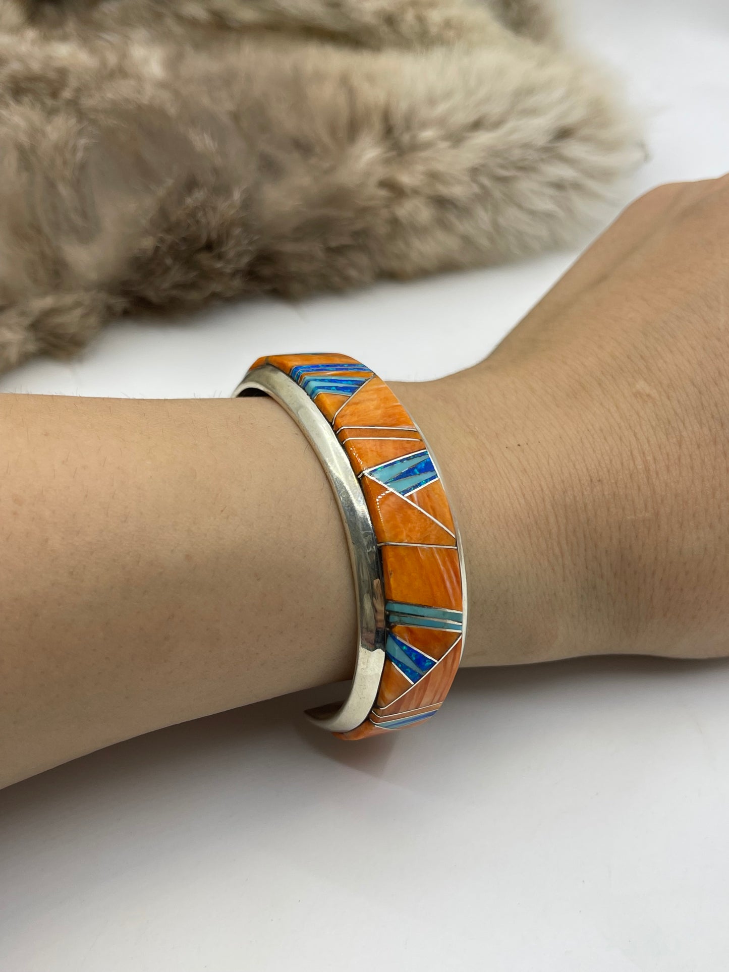 6.75” Spiny & Opal & Turquoise Cuff