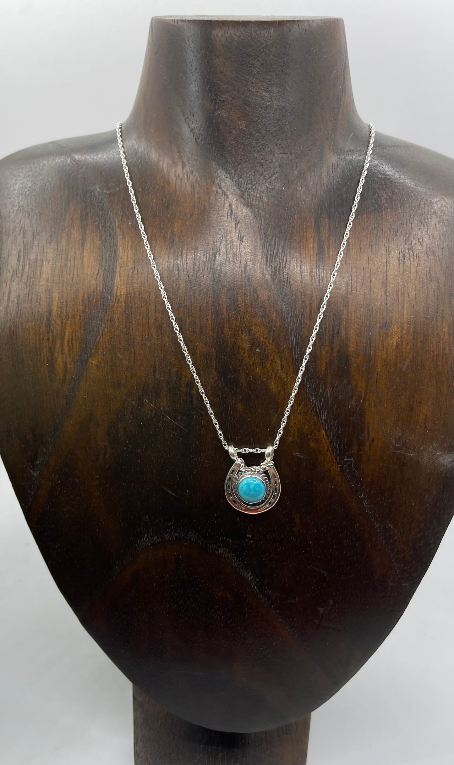 18" Turquoise Horseshoe Necklace by Annette Chiquita, Navajo