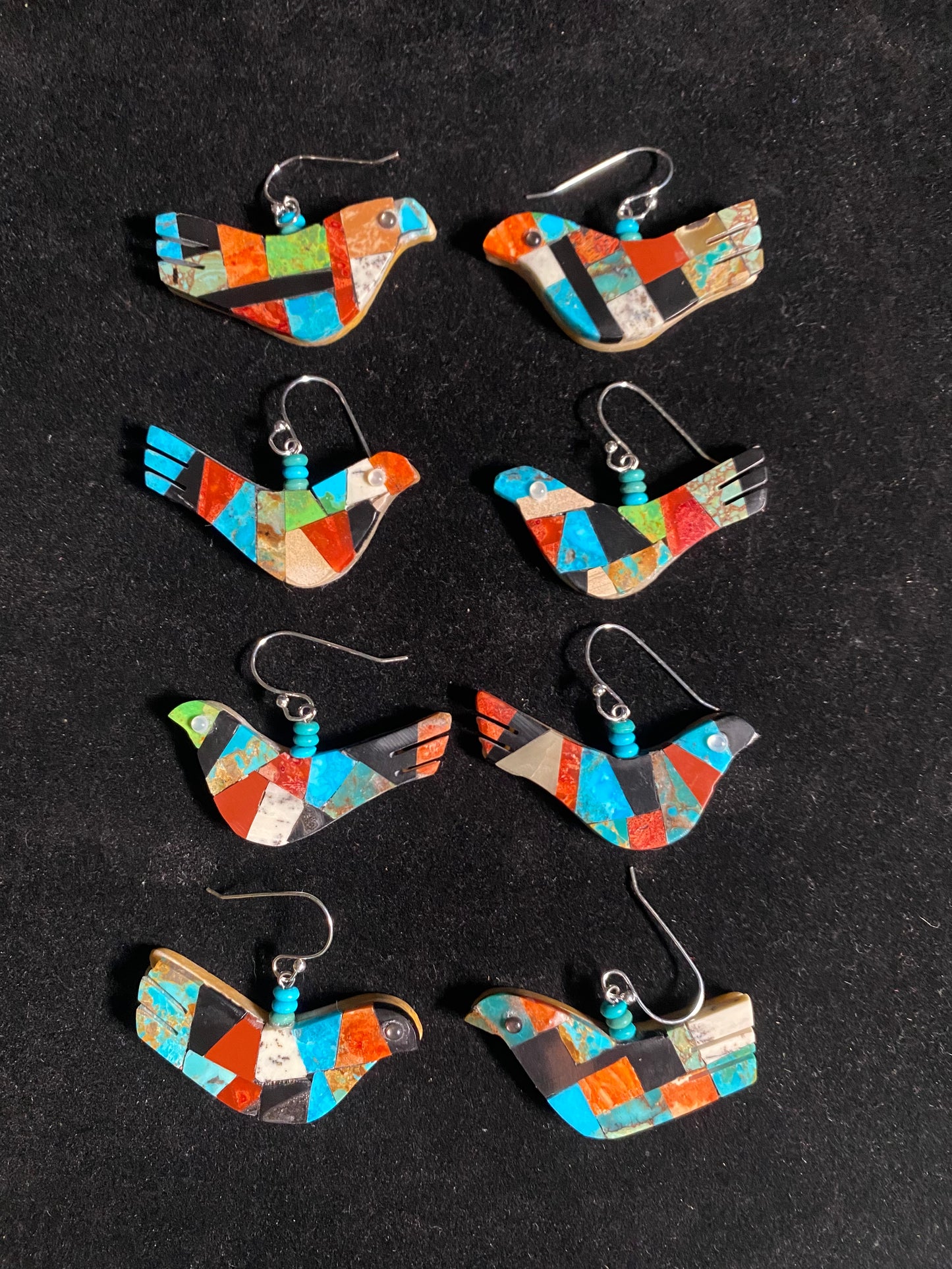 Lapidary Bird Dangle Earrings by Jolene Bird