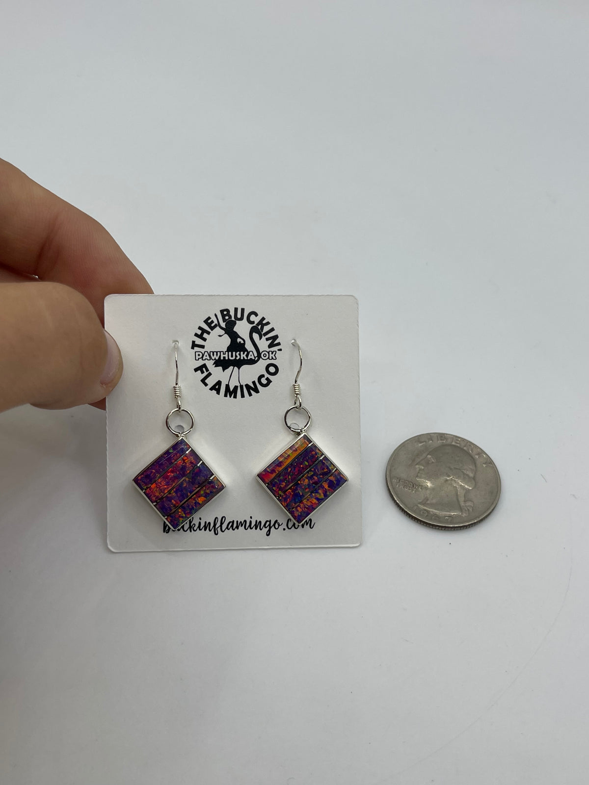 Pink/Purple Opal Earrings by Michelle Haloo, Zuni