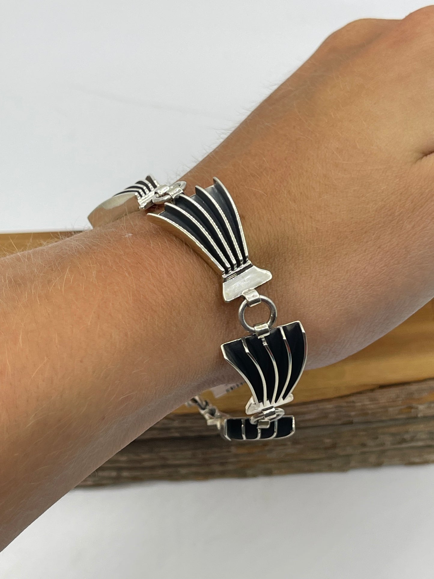 7" Sterling Silver Linked Bracelet by James Bahe, Navajo