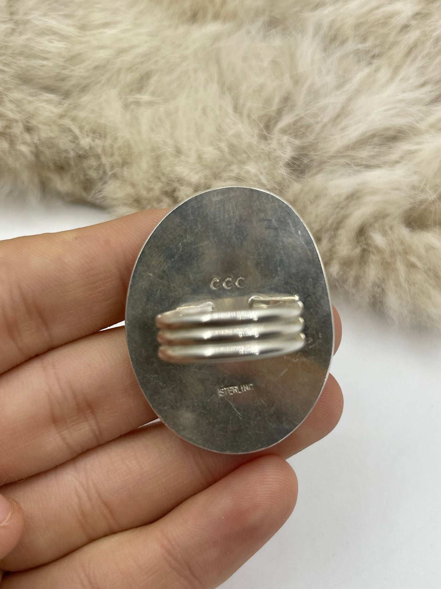 7.5 #8 Turquoise Ring by Carrie Cannon, Kiowa