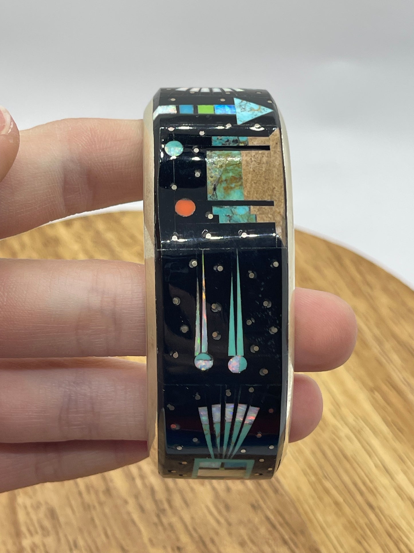 7" Micro Inlay Cuff by Gilbert Smith, Navajo