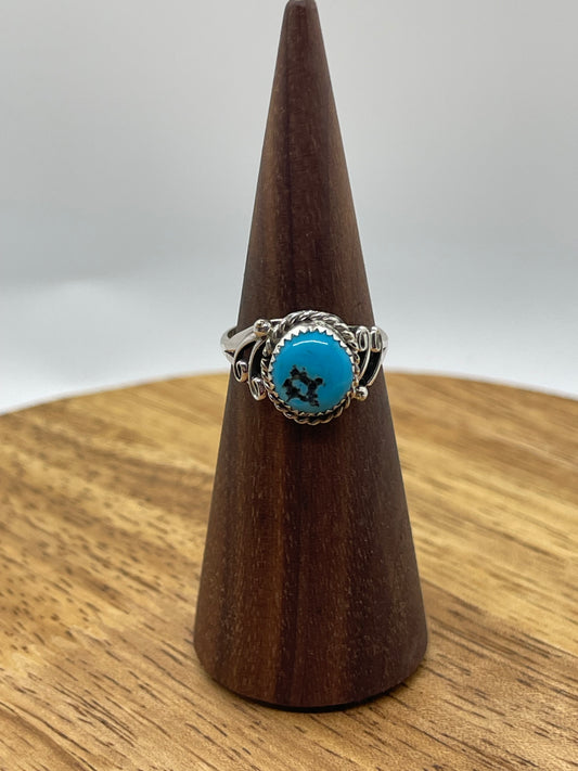 6.0 Turquoise Circle Ring, Navajo