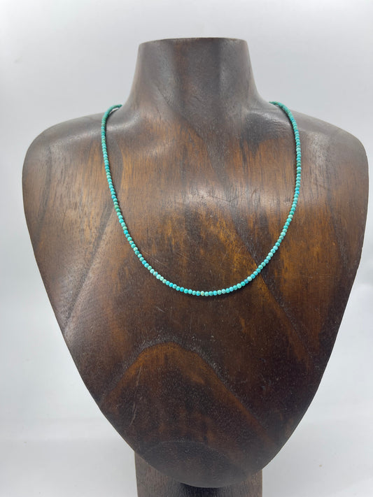 Tiny Turquoise Beaded Necklace, Navajo