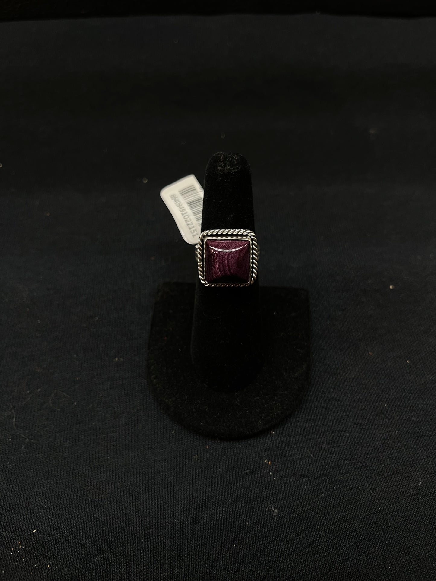 6.0 Purple Spiny Oyster Shell Square Rings