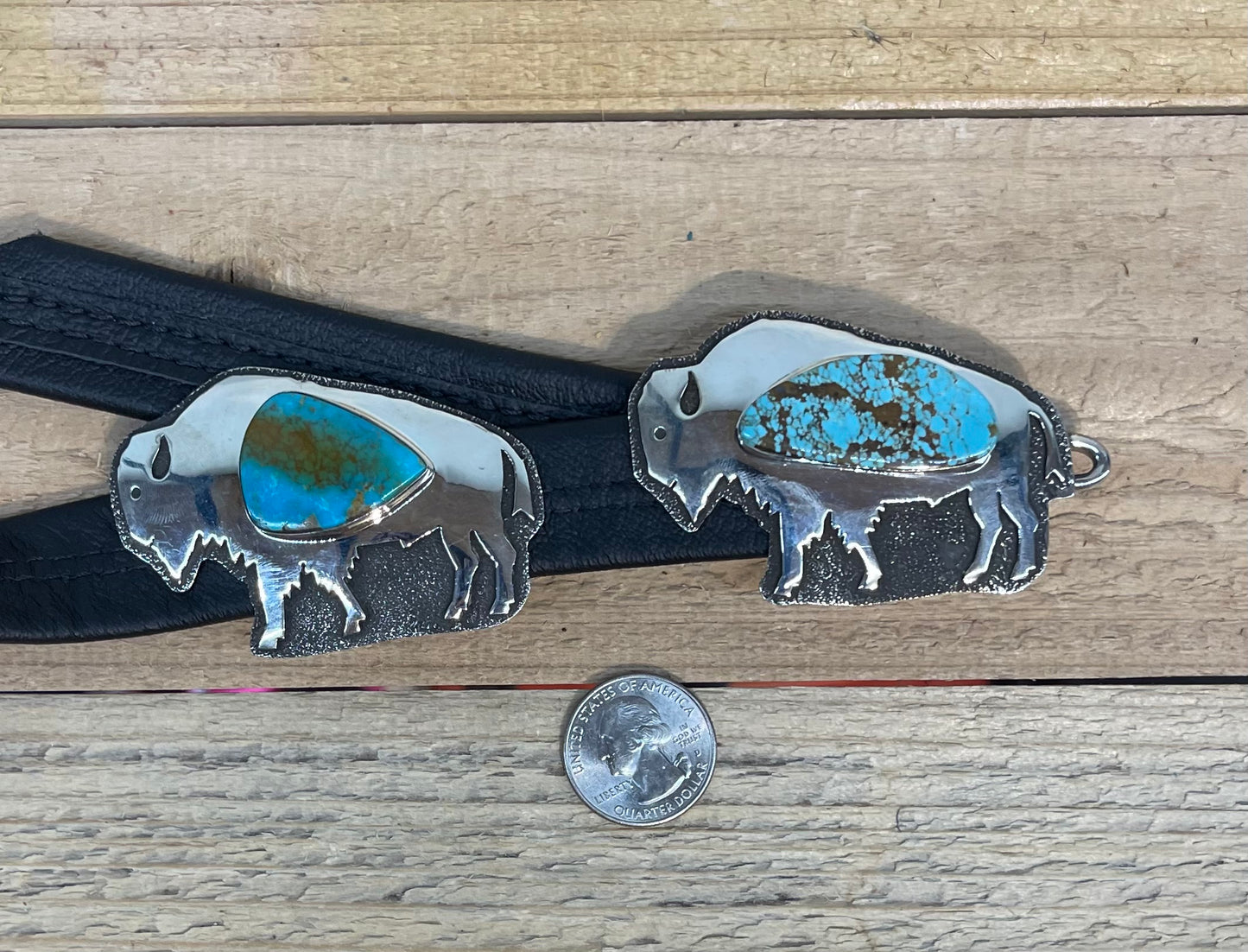 Morenci and #8 Turquoise Buffalo Belt and Cuff Set by Marie Jackson, Navajo