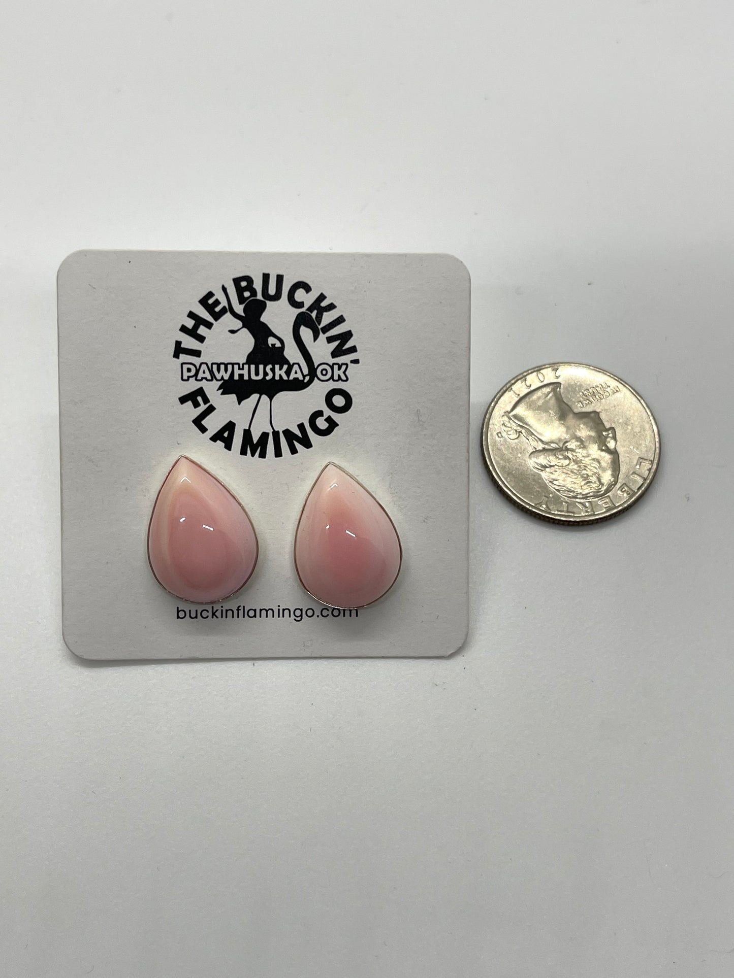 Pink Conch Shell Tear Drop Earrings