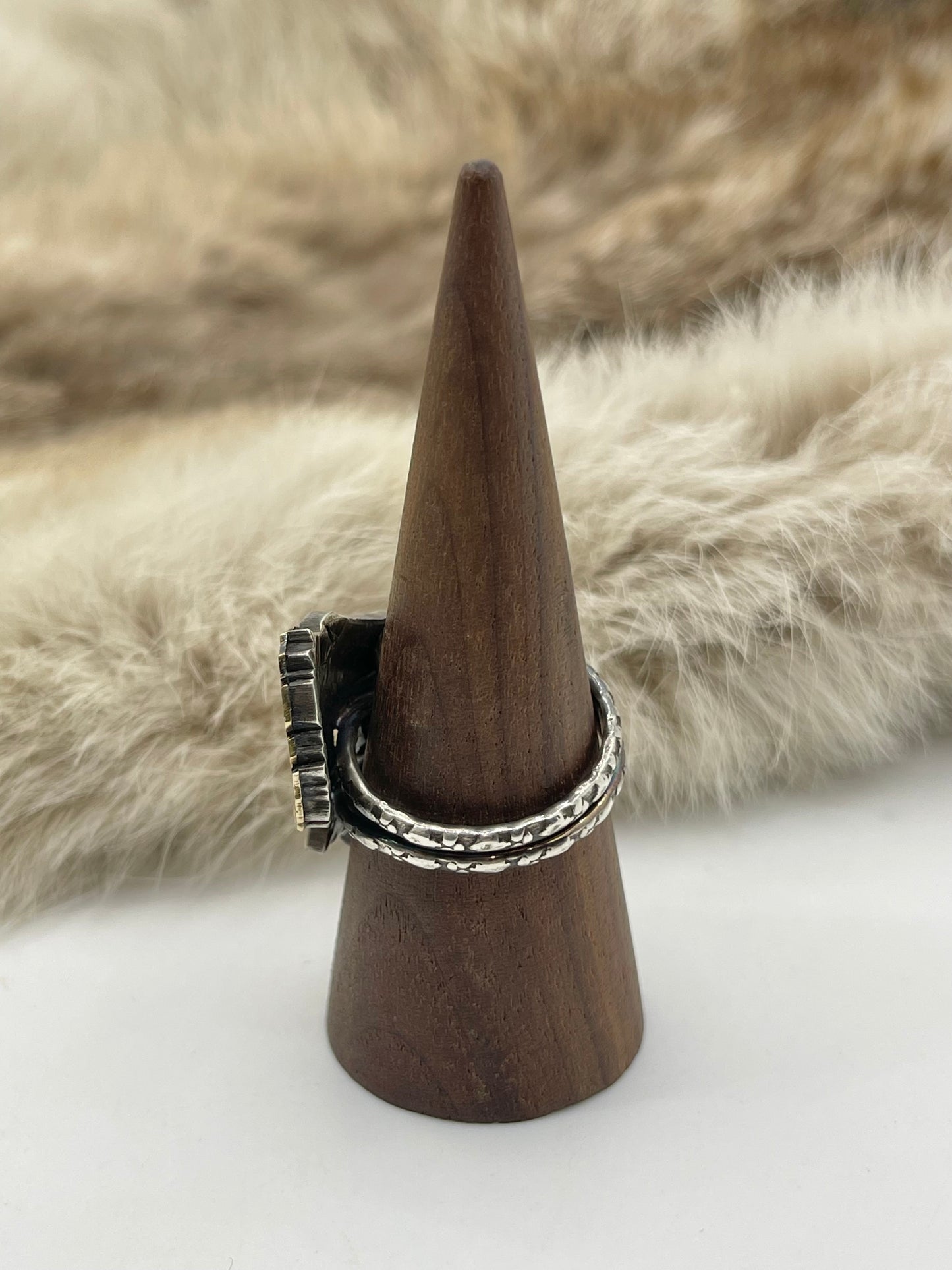 Adjustable 11.0-14.0 Bad Bronc Buckin’ Horse Ring from Silver Dollar Coin & 14K Gold Mane & Tailby Bad Bronc