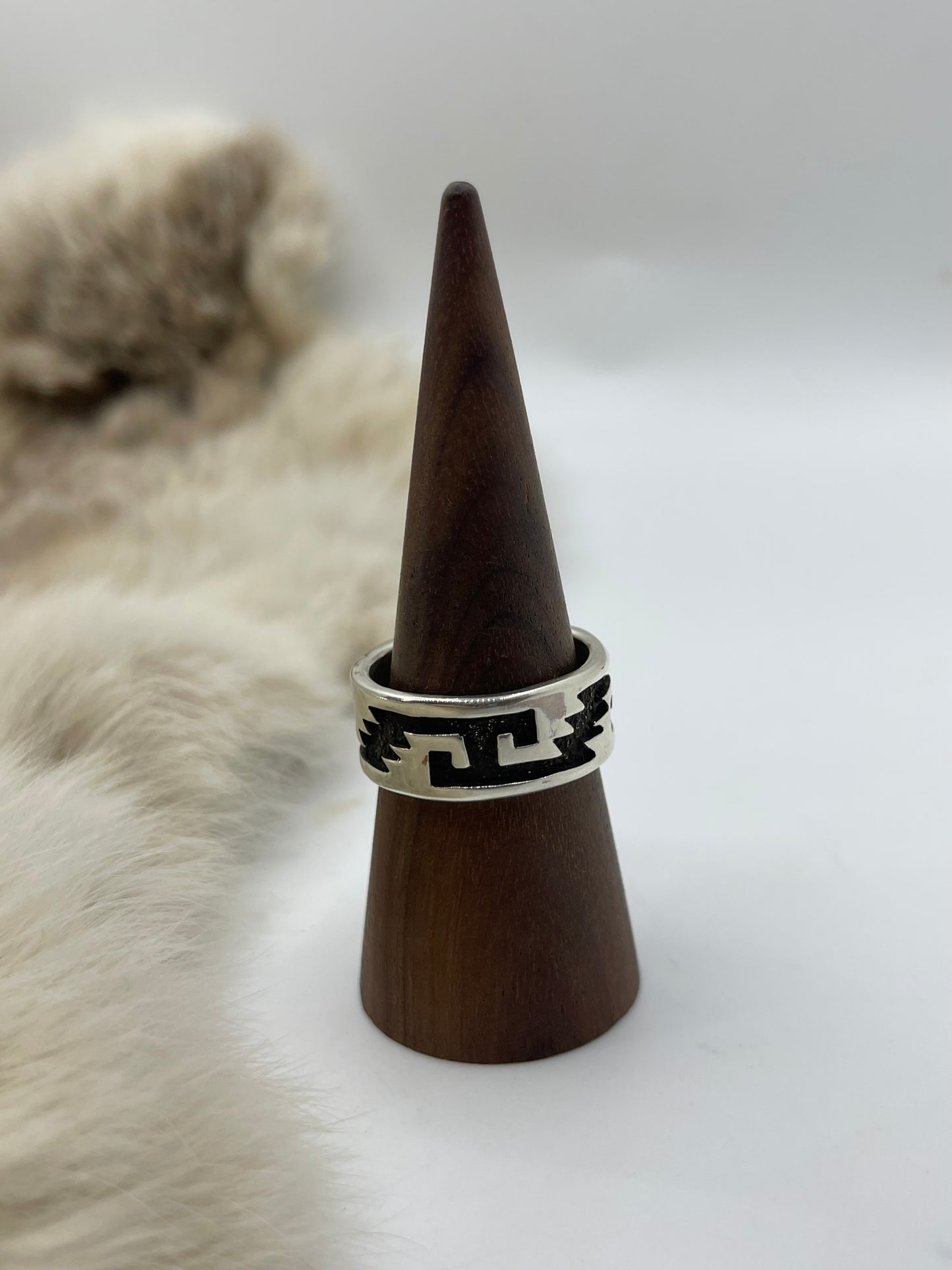 11.5 Sleeping Beauty Turquoise Ring by Marie Jackson, Navajo