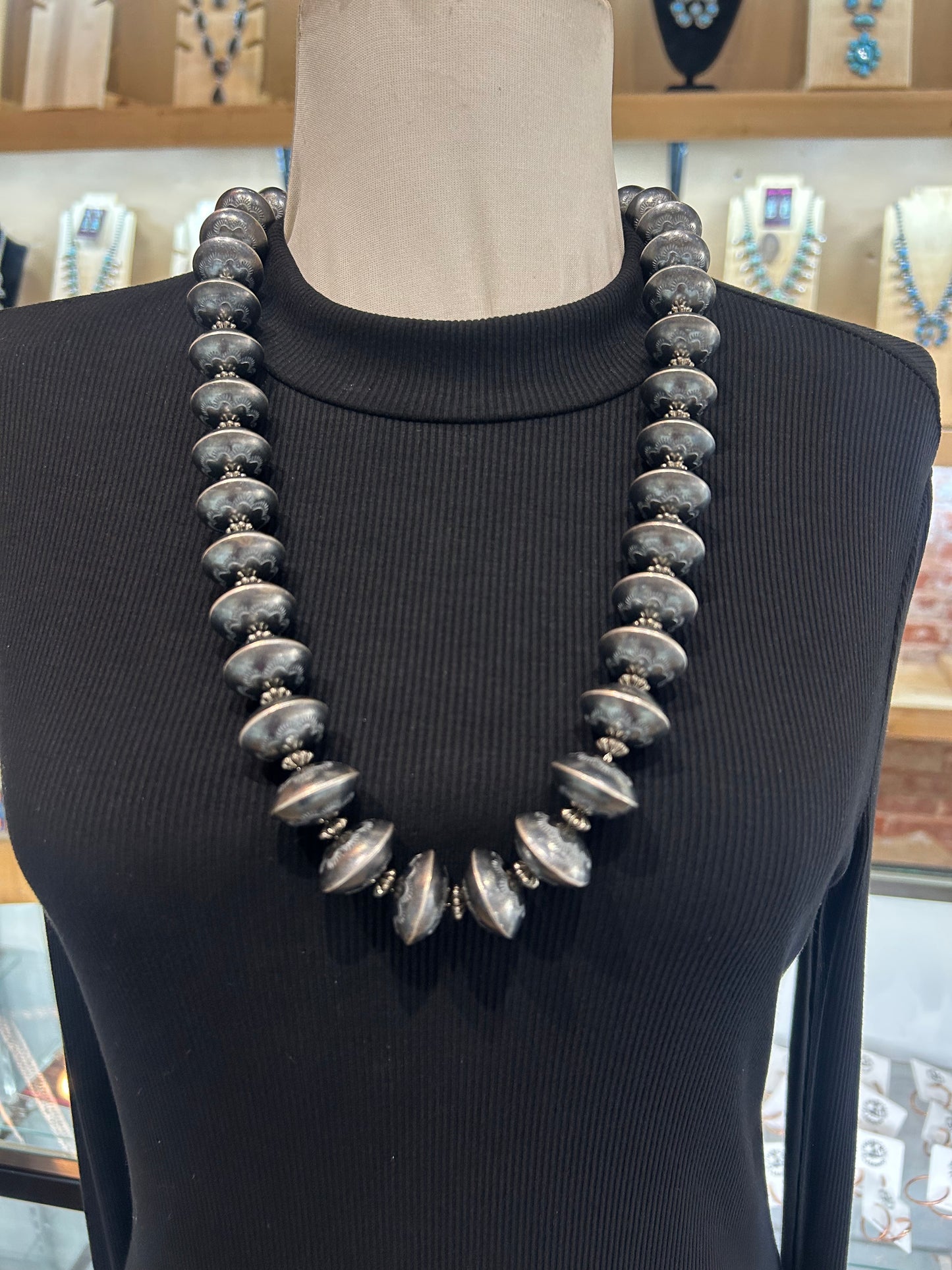 LOT 85 8/2 26" Handmade Navajo Pearls by Marietta D. Kellywood, Navajo