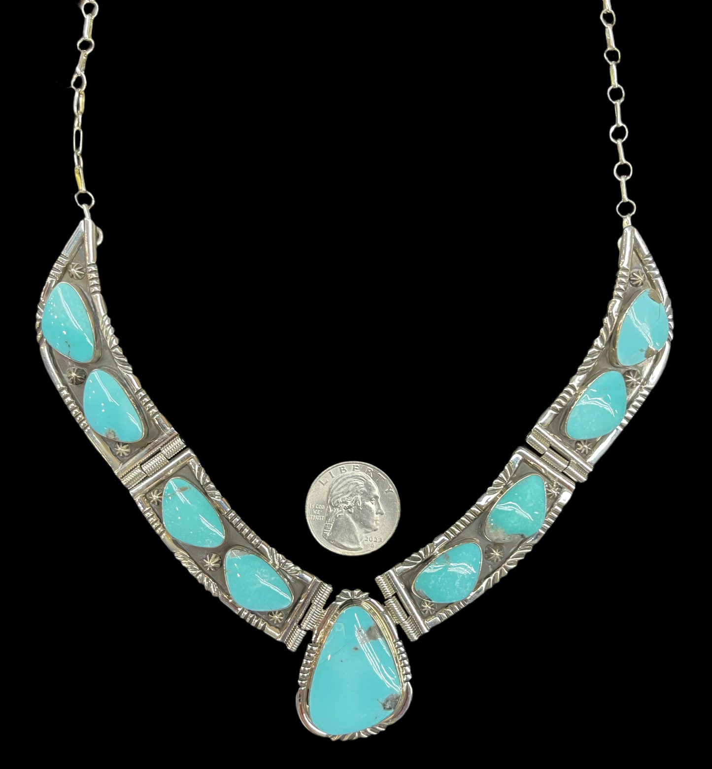 Turquoise Necklace by Jennifer Cayaditto, Navajo