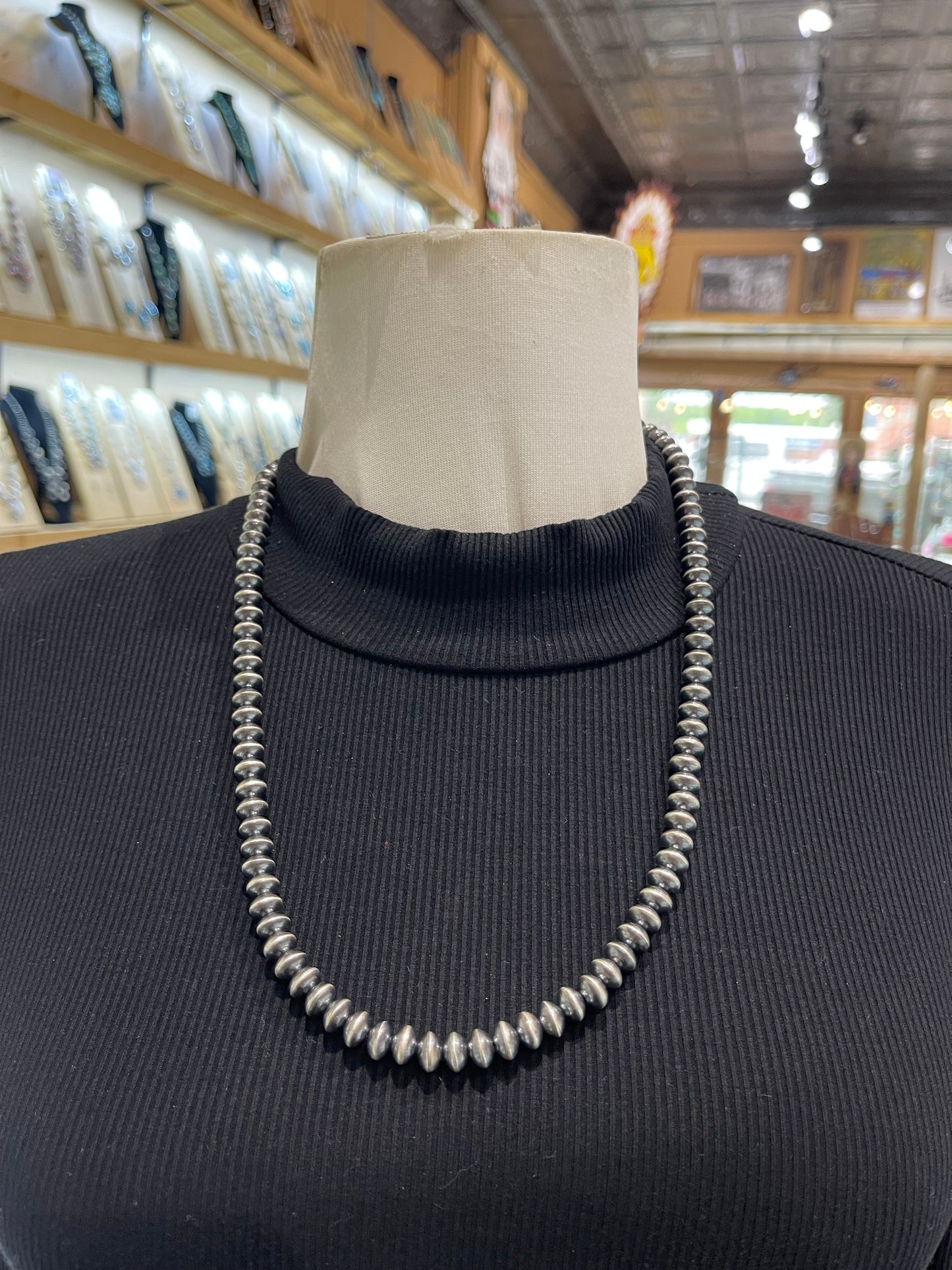 24” 8mm Necklace by Tonisha Haley, Navajo