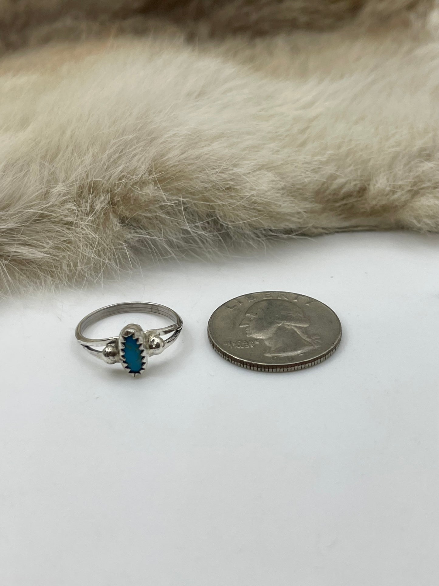 6.5 Dainty Turquoise Ring by Robinson Martinez, Navajo