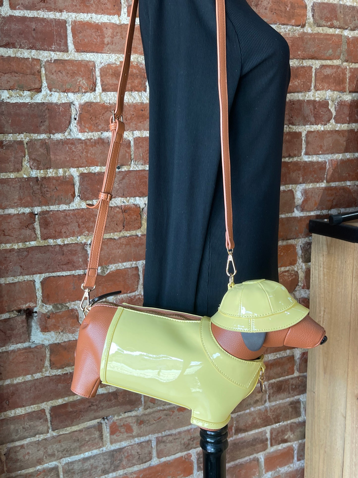 Weiner Dog in a Raincoat Purse