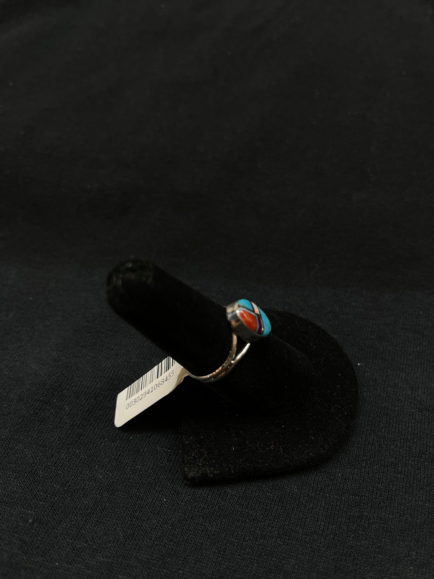 7.5 Inlay Multi stone Oval Ring by Bob and Mary Lincoln, Navajo