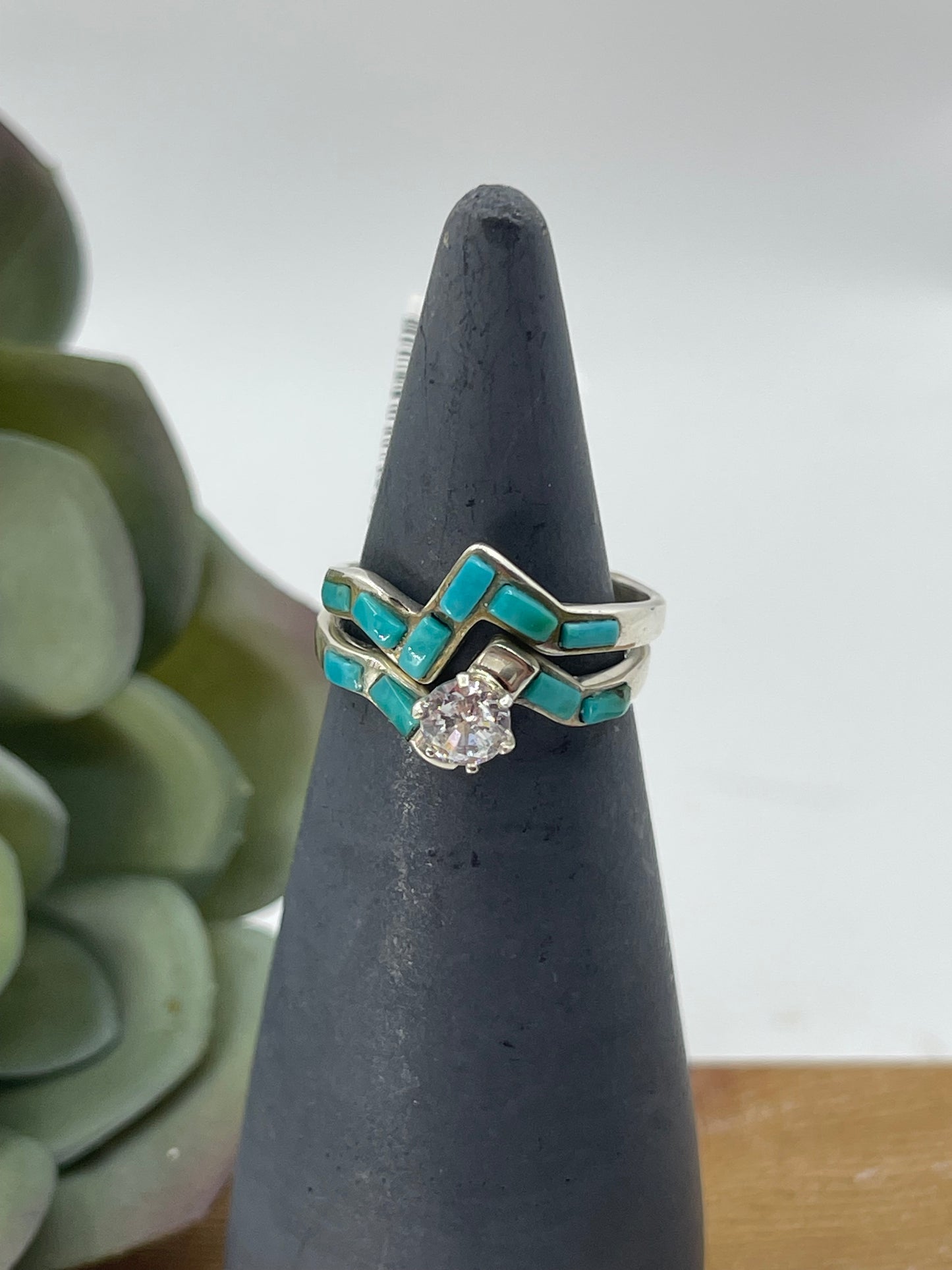 8.0 Turquoise Wedding Set by Darlene Noble, Navajo