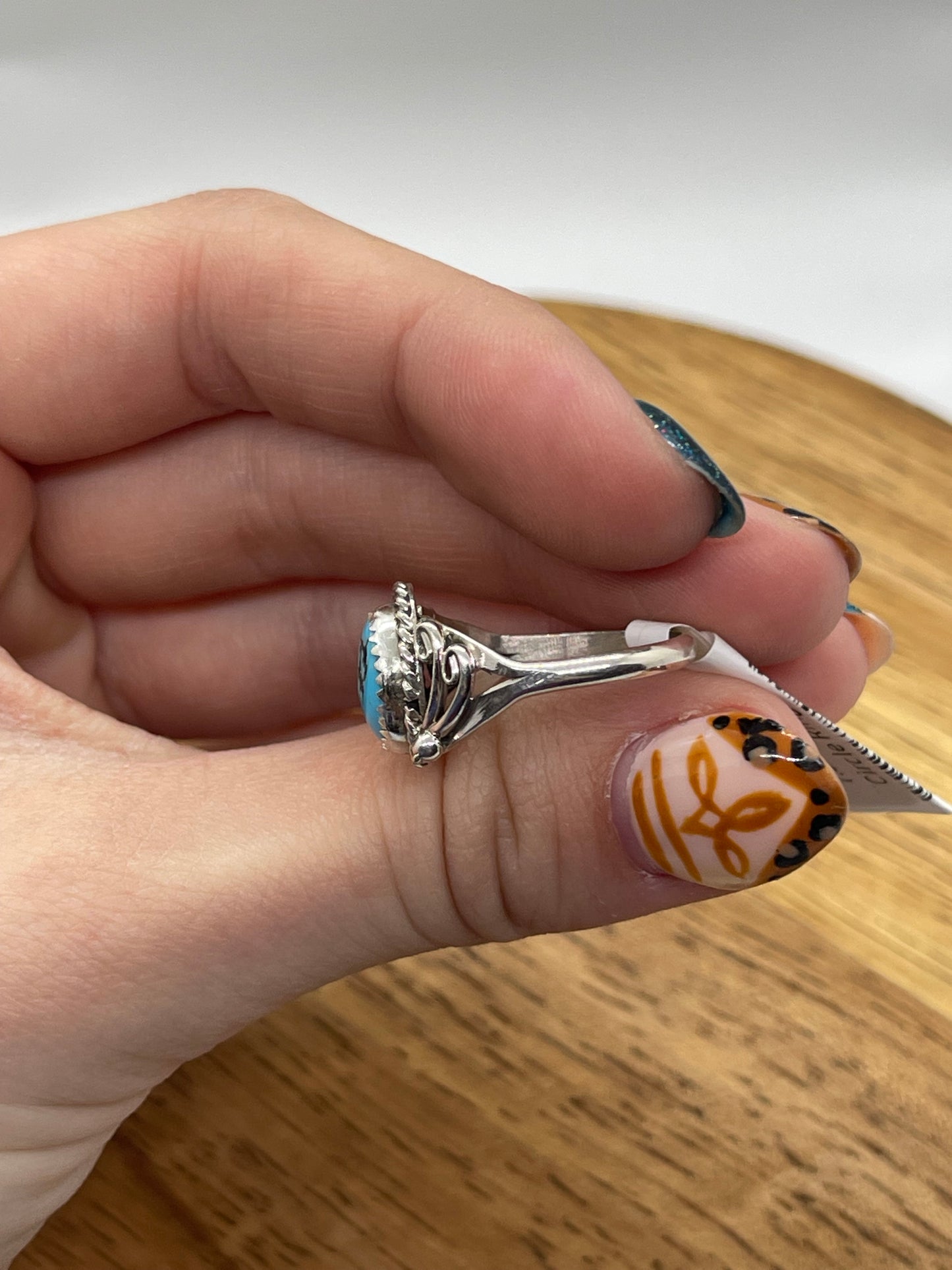 8.5 Turquoise Circle Ring, Navajo