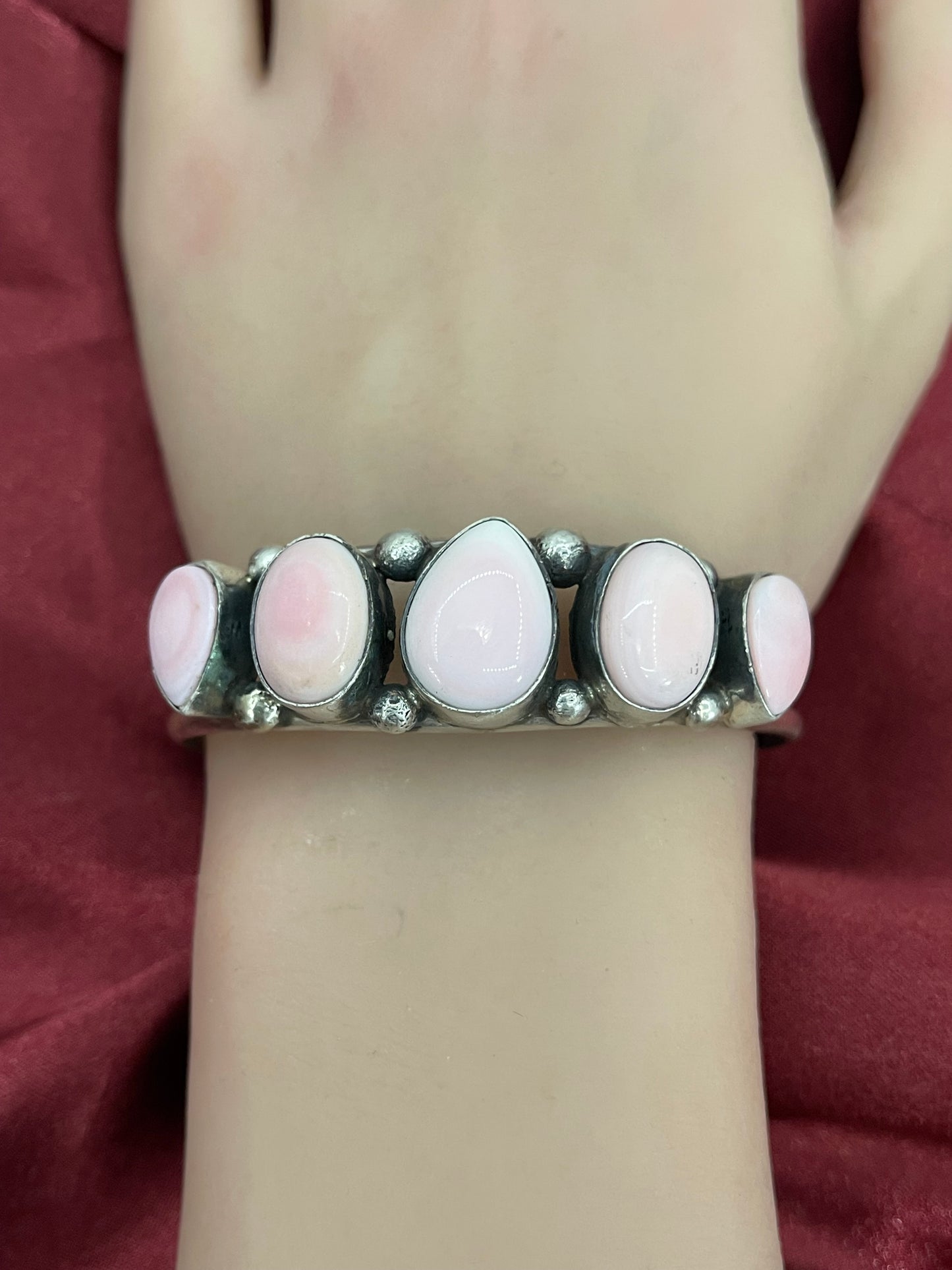 5 Stone Pink Conch Cuff