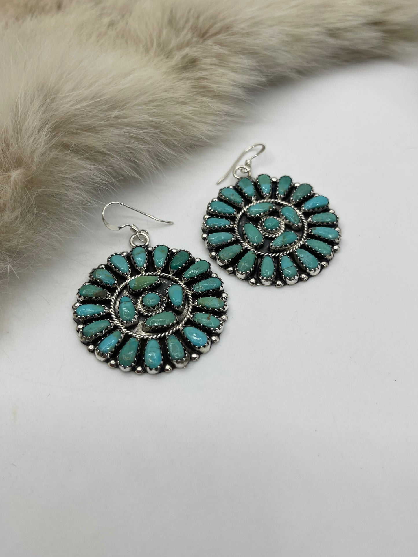 Cluster Hook Earrings By Zeita Begay, Navajo