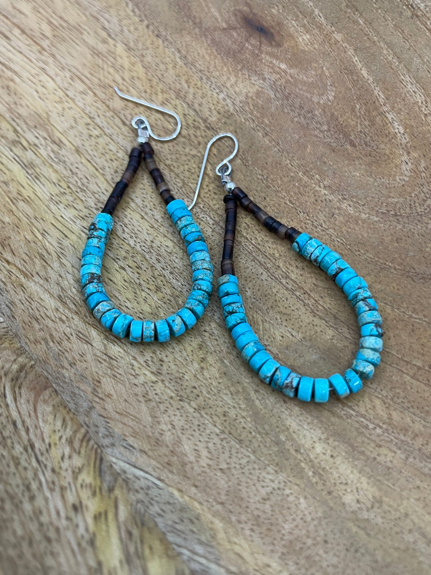 Magnesite and Pin Shell Teardrop Earrings