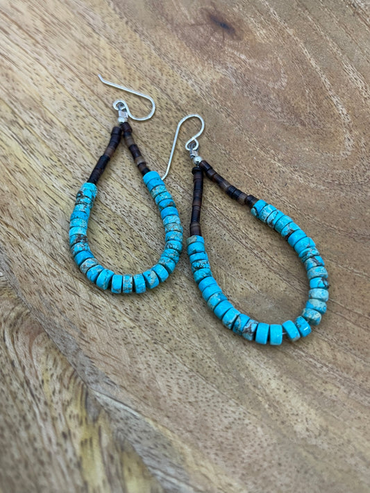 Magnesite and Pin Shell Teardrop Earrings