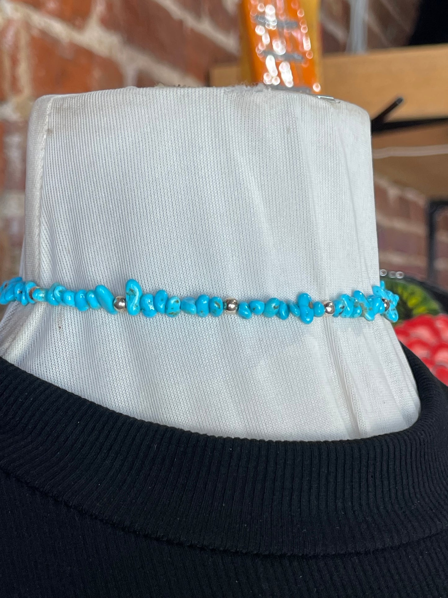 Natural Sleeping Beauty Turquoise Memory Wire Choker