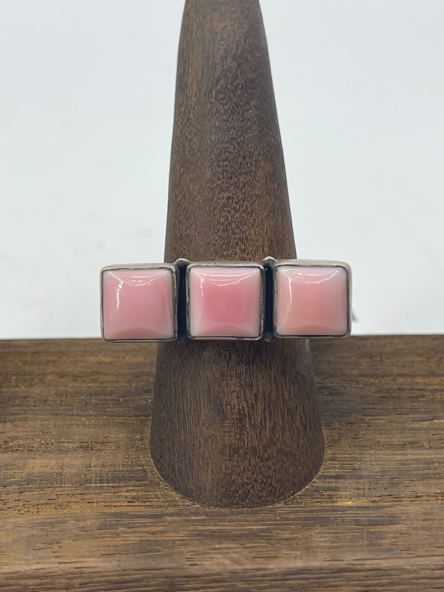 3 Stone Pink Conch Ring (Bezel may vary)