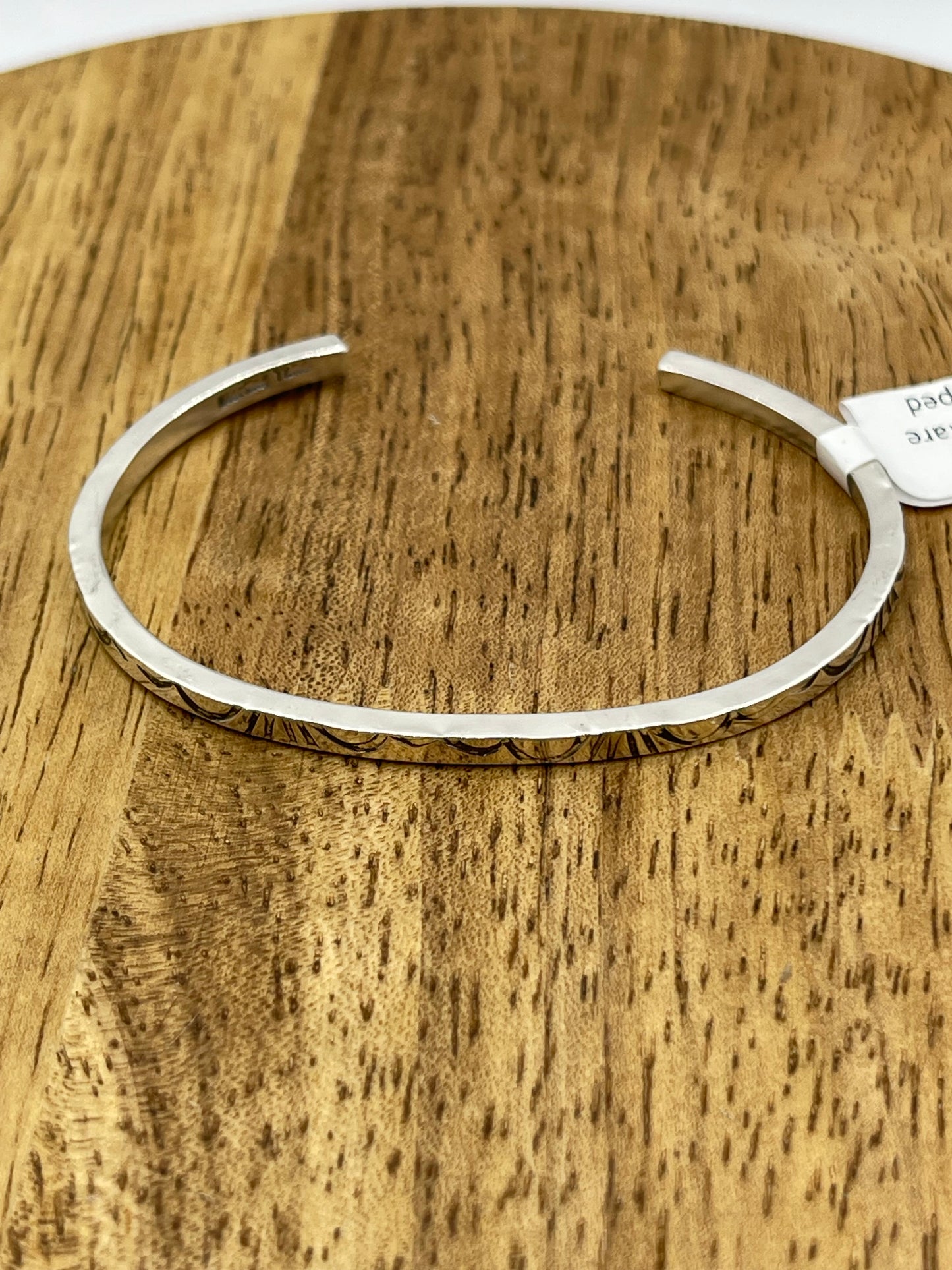 5 1/2"-7" Square Wire Stamped Cuff by Elaine Tahe, Navajo