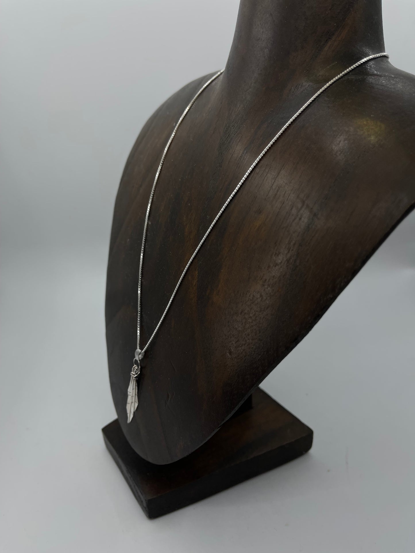 18" 3 Feather Dangle Necklace by Lorenzo Arviso Sr., Navajo