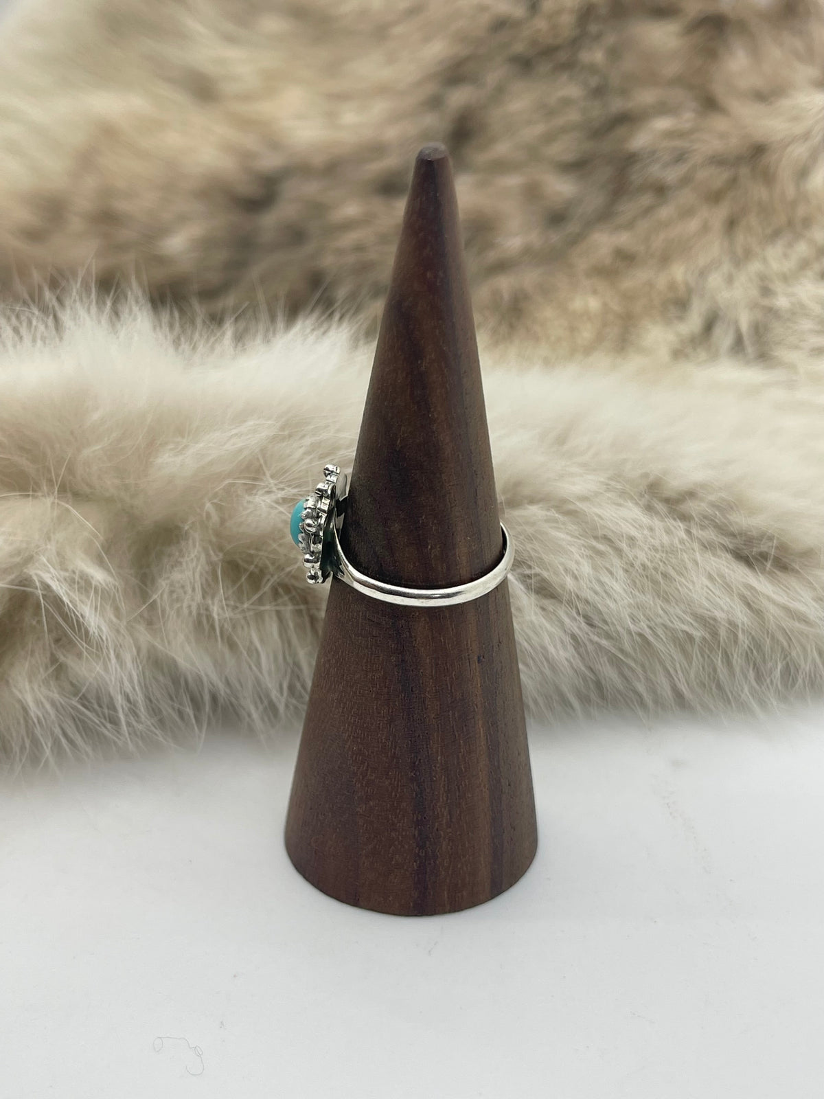 8.5 Turquoise Ring by Theresa Smith, Navajo