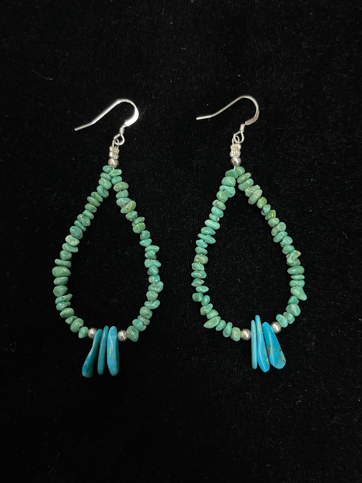 Natural Turquoise Teardrop Dangle Earrings