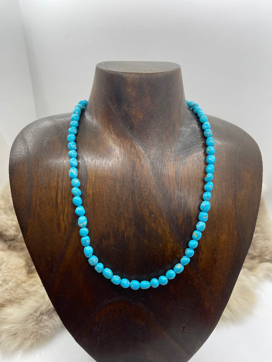16" Natural Sleeping Beauty Turquoise Nuggets Necklace
