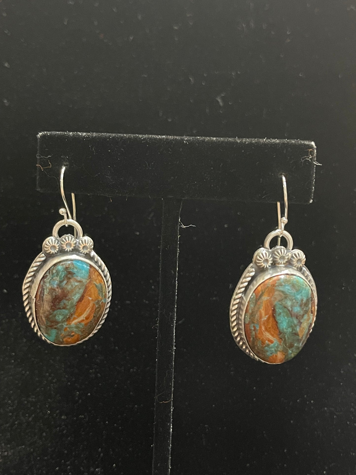 Thunderbird Turquoise Dangle Earrings by Boyd Ashley, Navajo