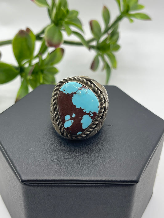 14.5 #8 Turquoise Ring, Triangular Shaped Stone