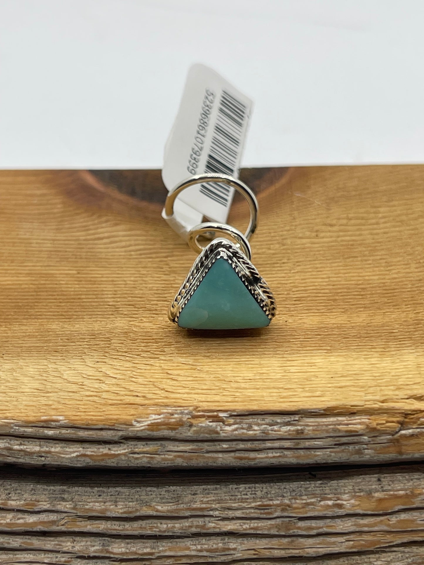 Turquoise Triangle Hair Screw In Pin by Leona Delgarito, Navajo