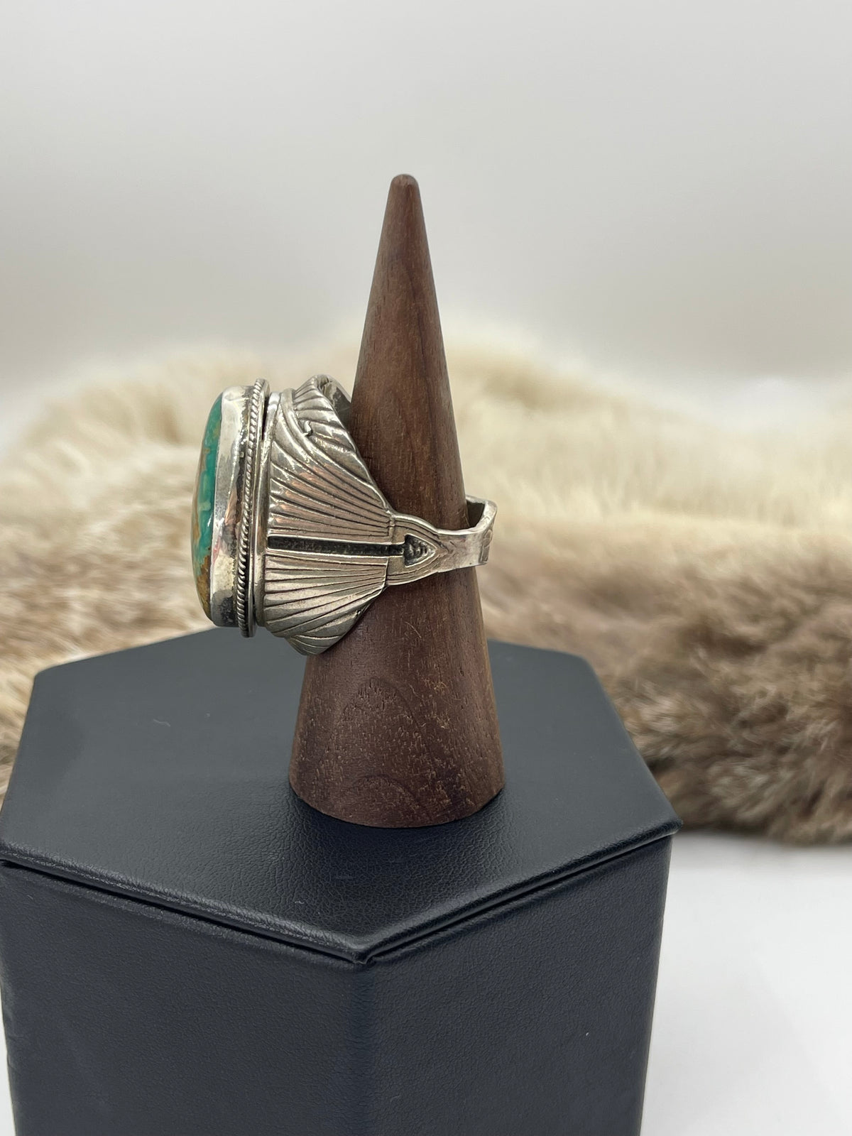 9.0 Royston Turquoise Ring by Steven Nez, Navajo