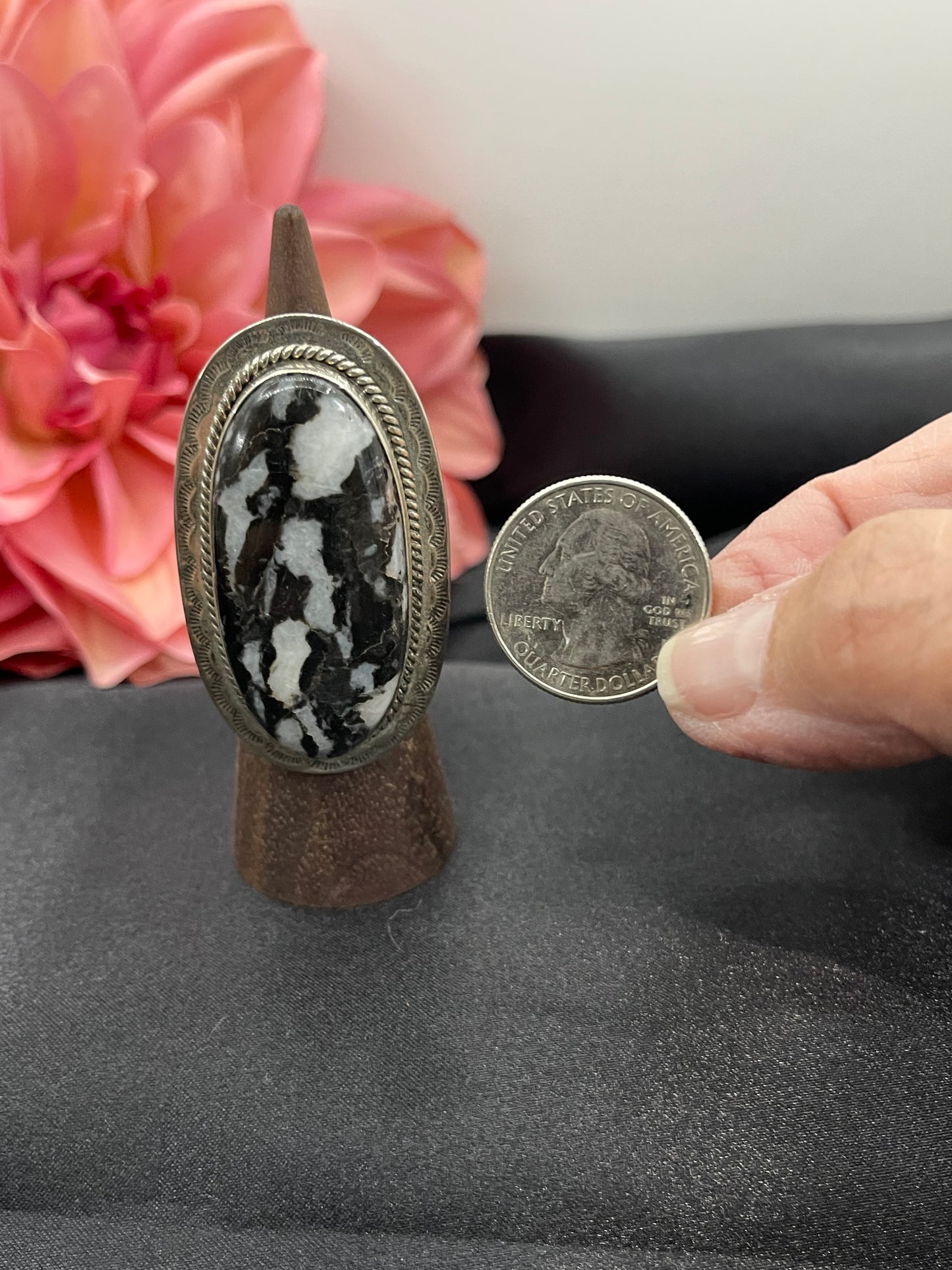 Adjustable Zebra Jasper Ring