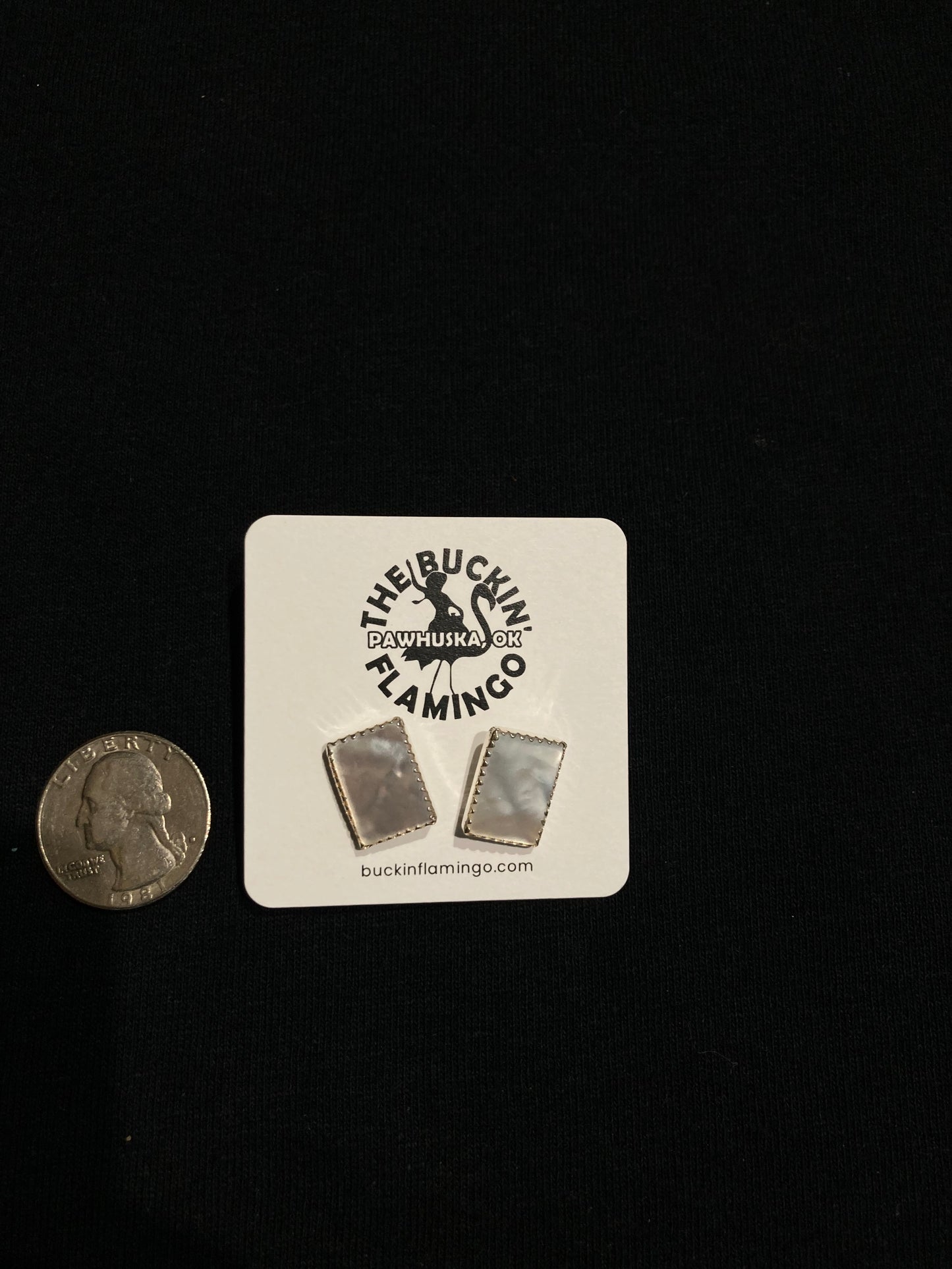 Mother Of Pearl Rectangle Post Earrings