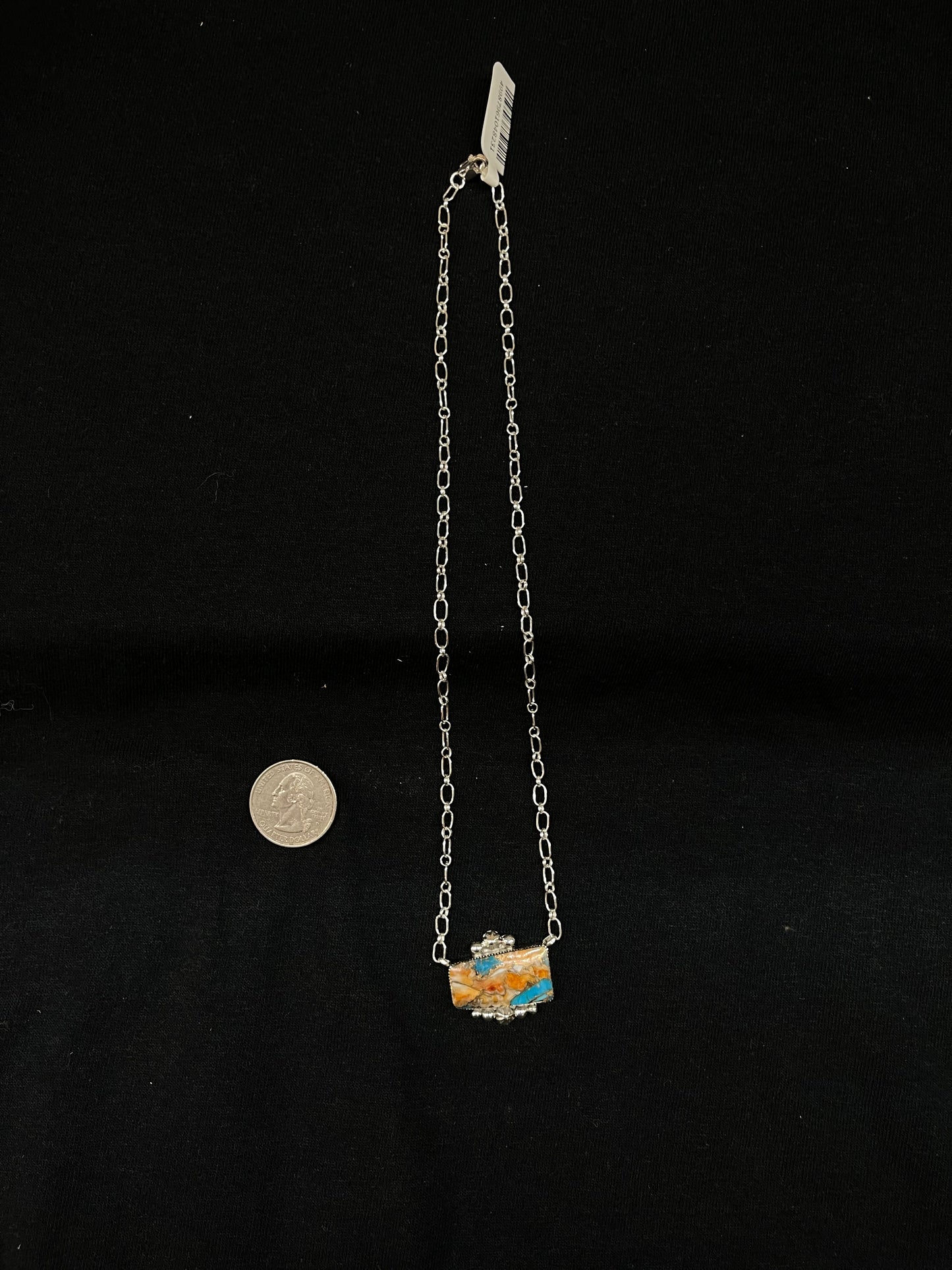 16" Spiny Turquoise Bar Necklace by Harold Becenti, Navajo