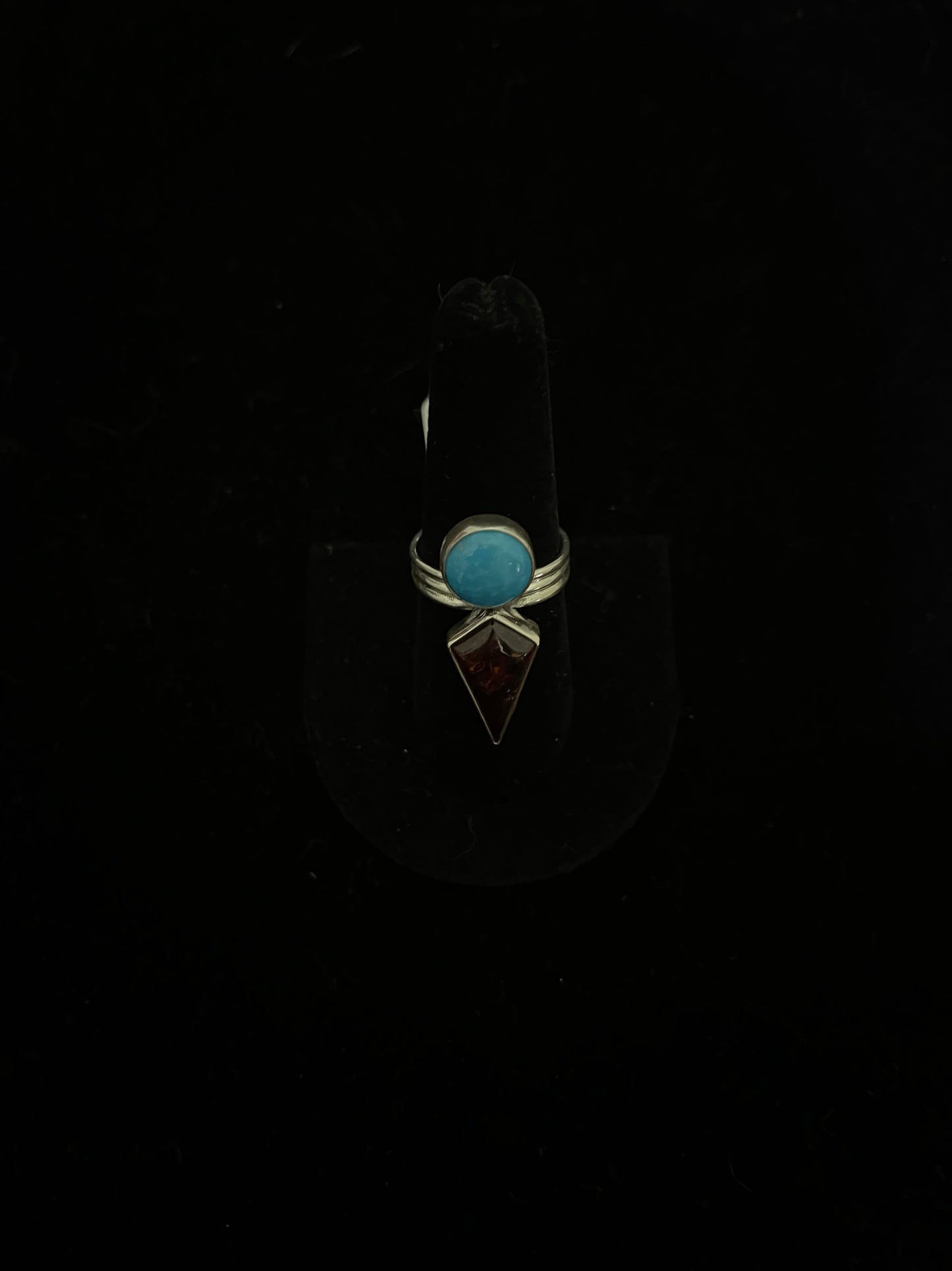 6.0 Amber and Turquoise Ring