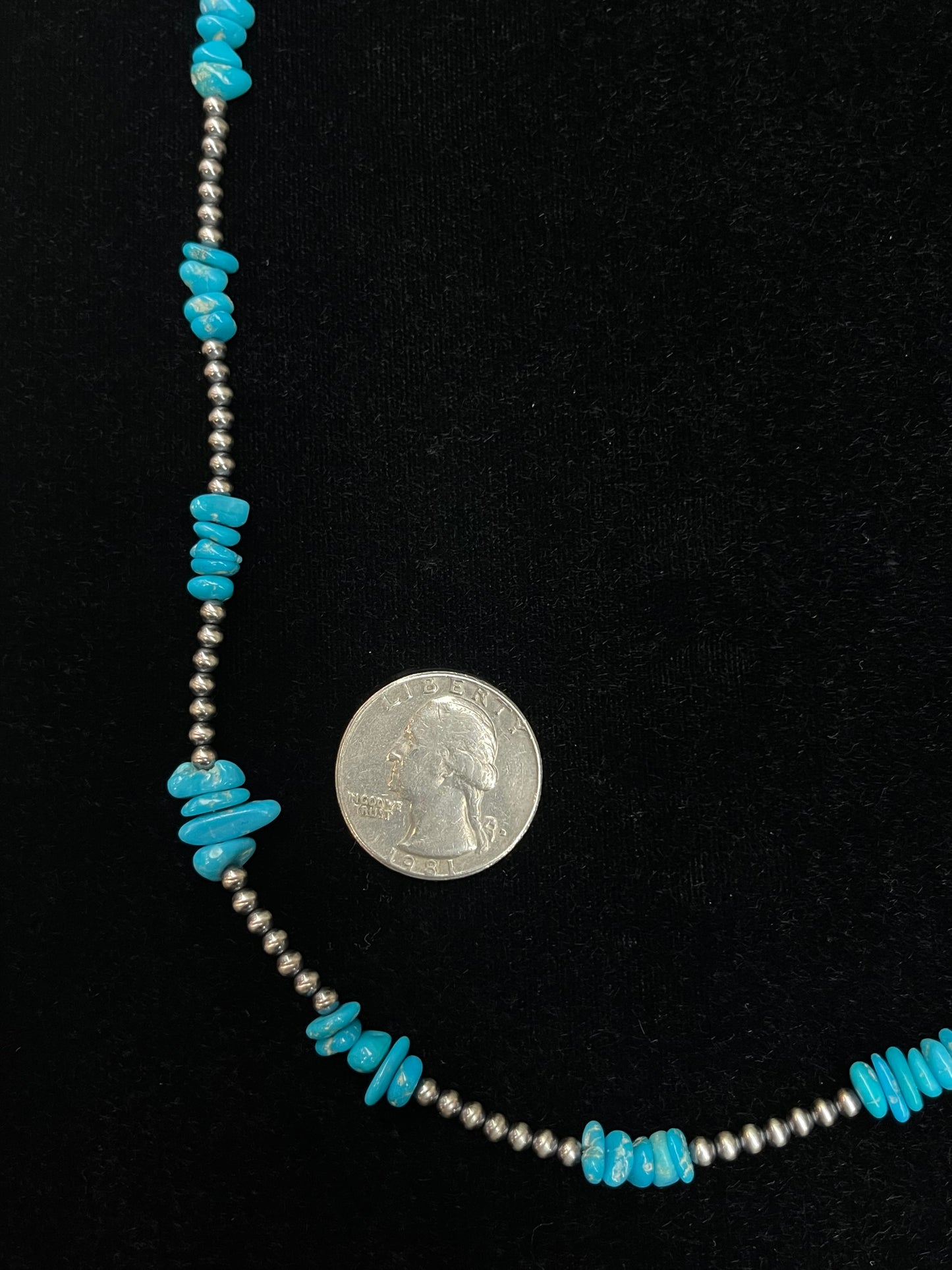 18" Sleeping Beauty Turquoise with 3mm Navajo Pearls