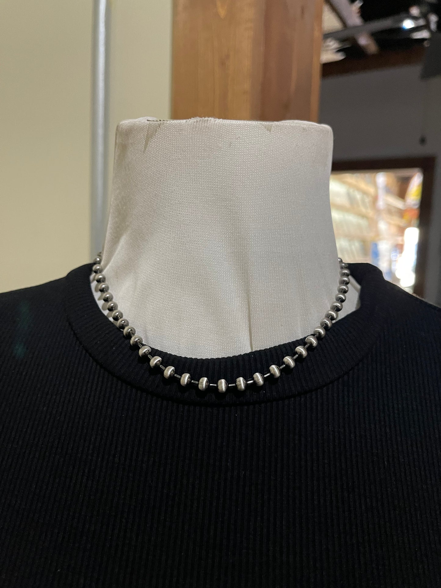 16" 5mm Navajo Style Pearl Necklace, Italy Made