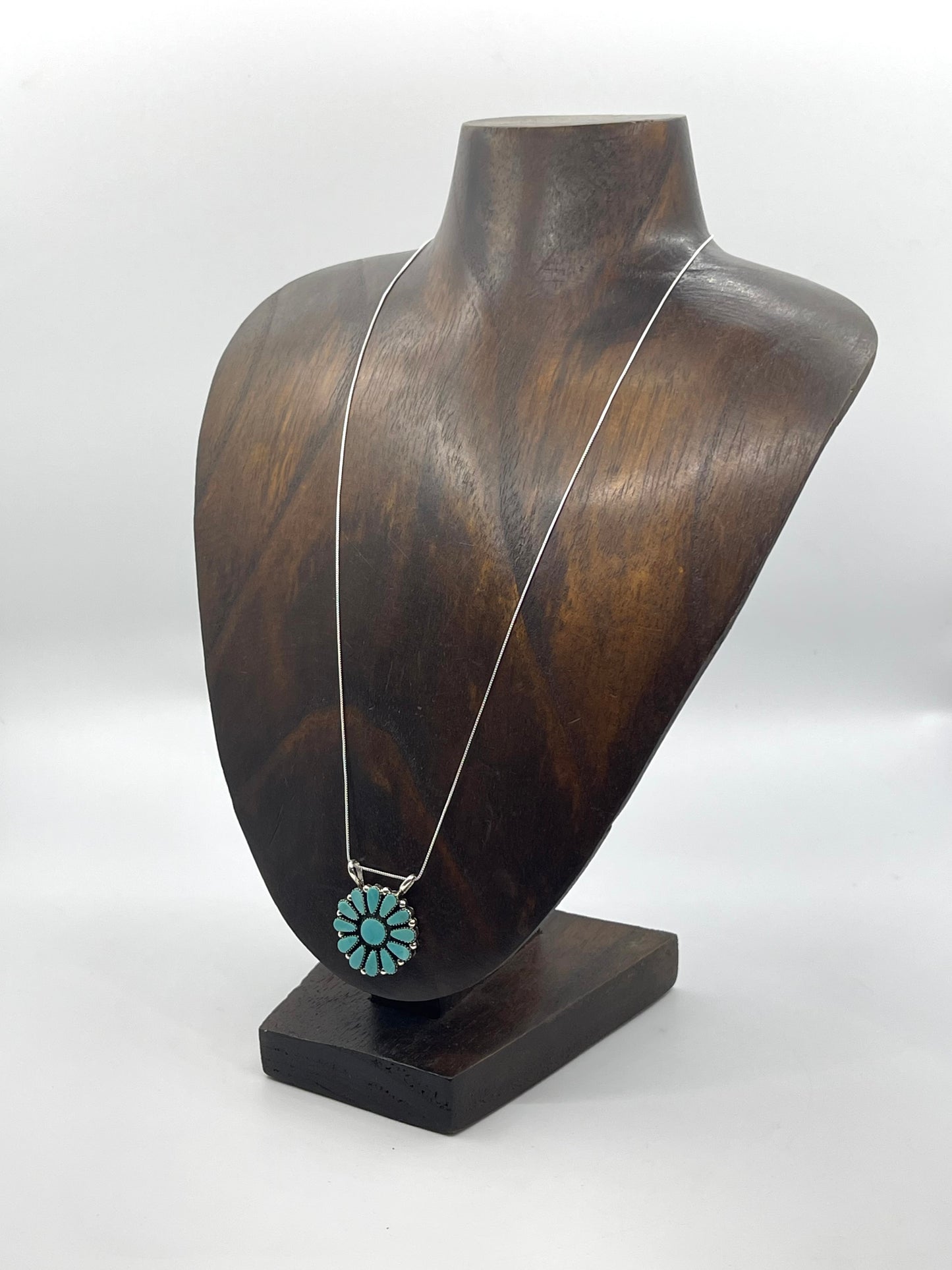 20" Turquoise Flower Cluster Necklace