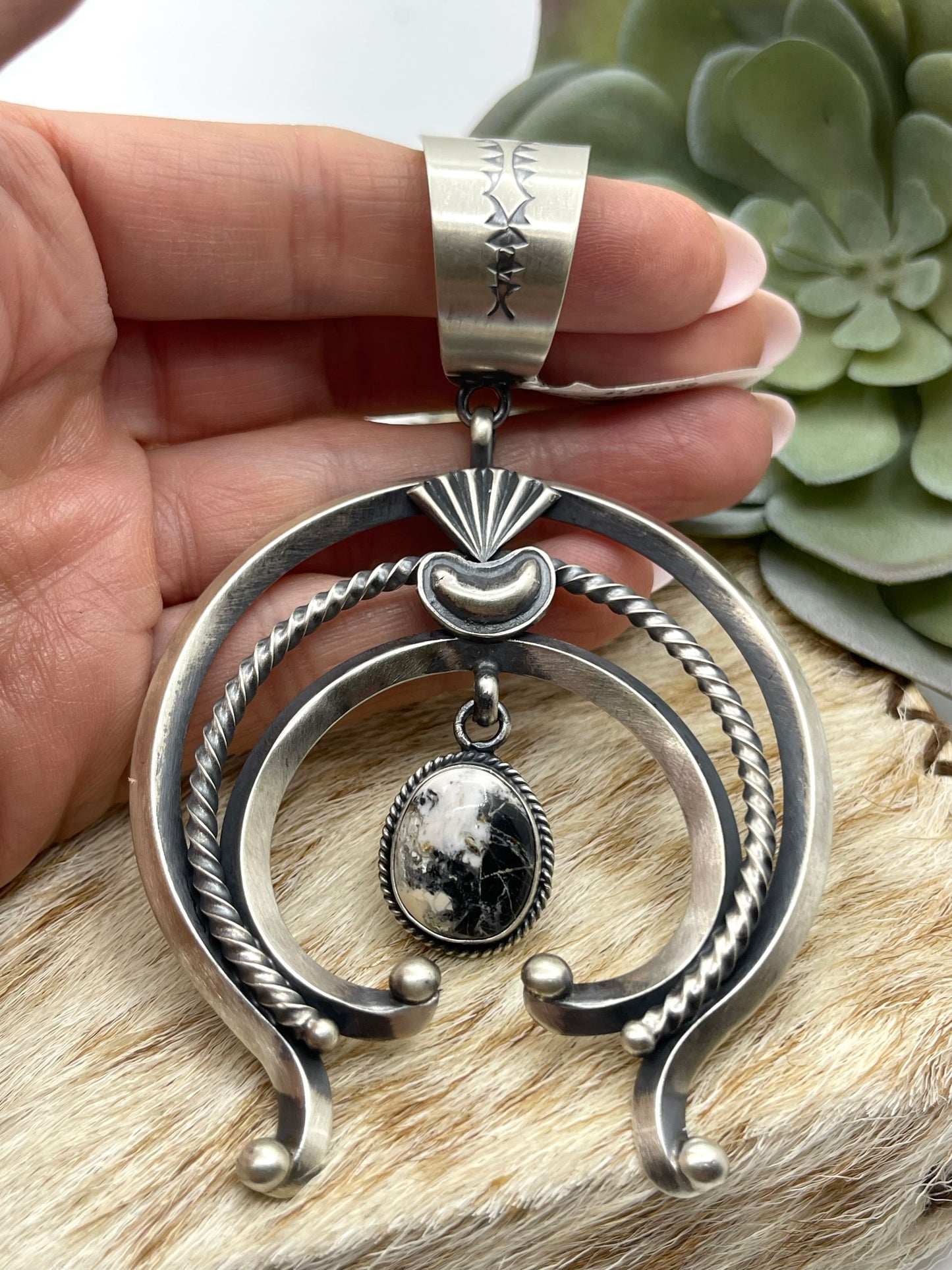 White Buffalo Naja Pendant with a 20mm Bale