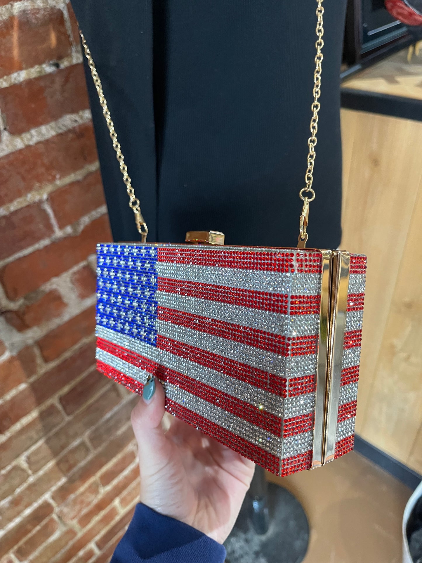 Bedazzled American Flag Purse
