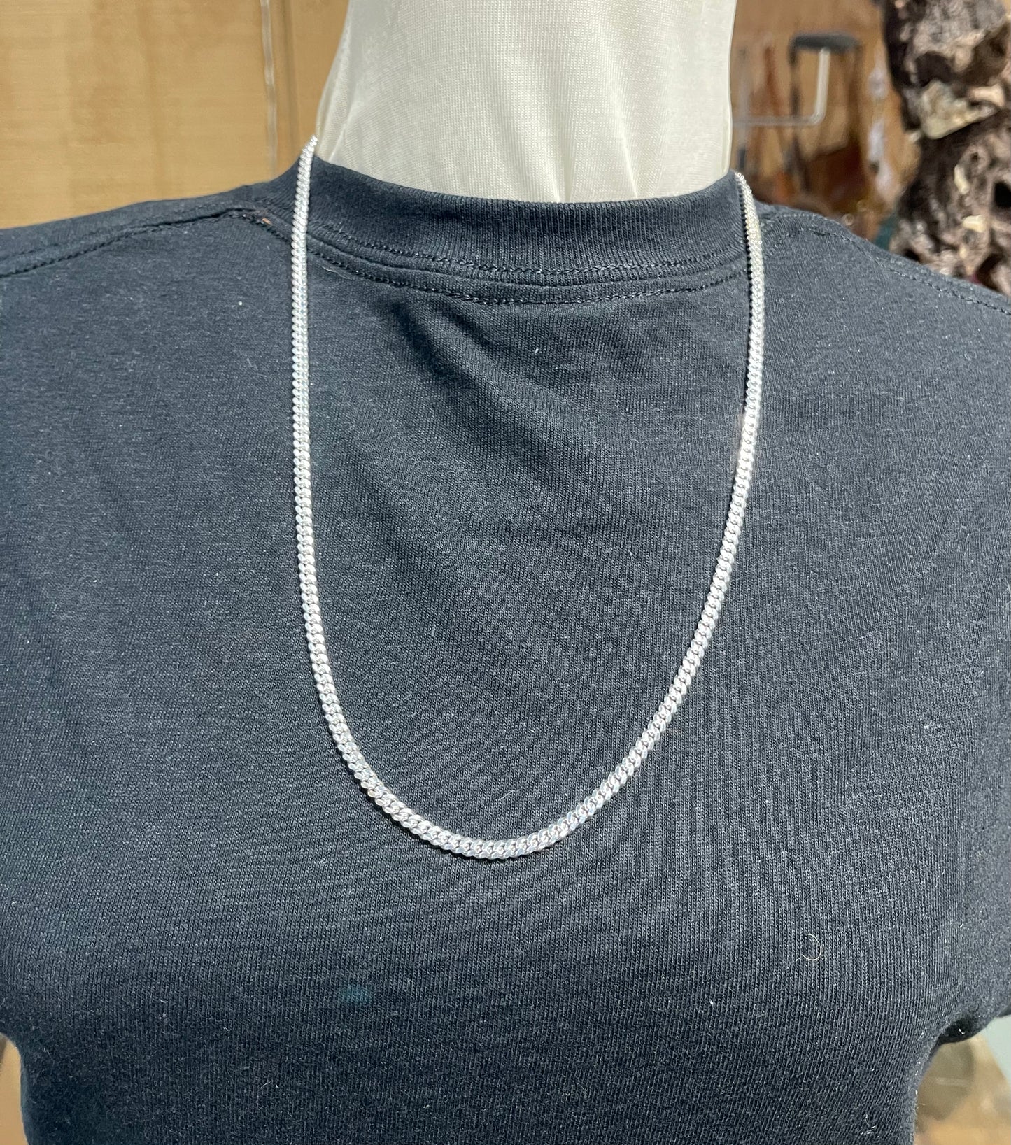 24" Italian Made Sterling Silver Curb Chain