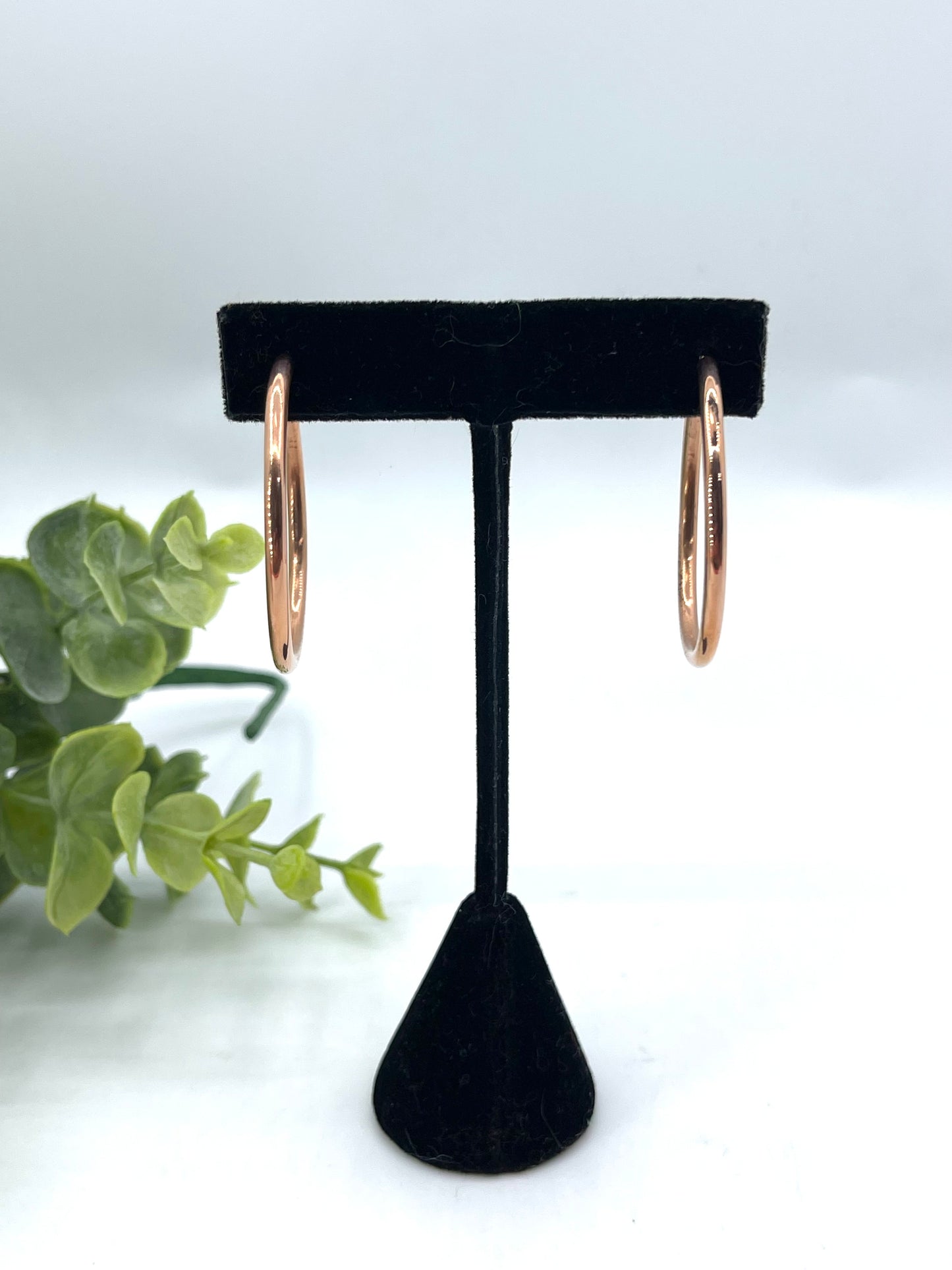 Round Wire Copper Hoop Earrings by Elaine Tahe, Navajo